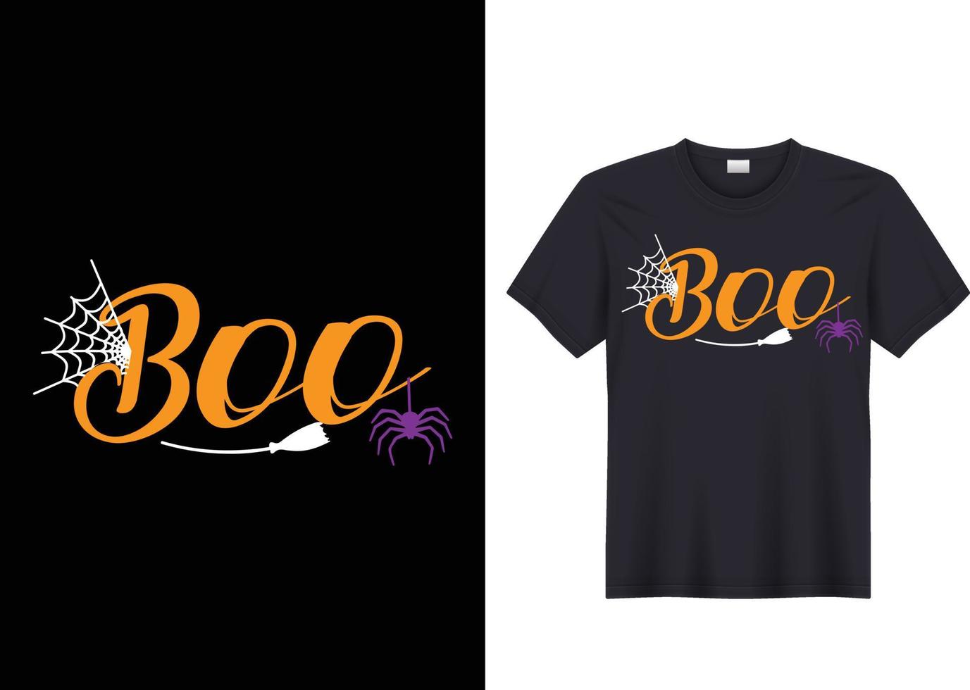 diseño de camiseta de halloween boo vector