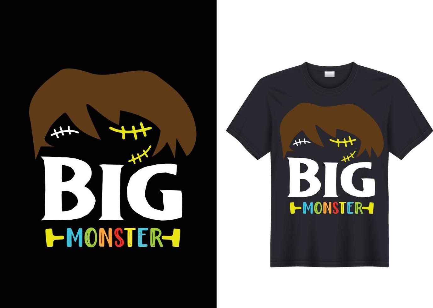 diseño de camiseta de halloween de gran monstruo vector