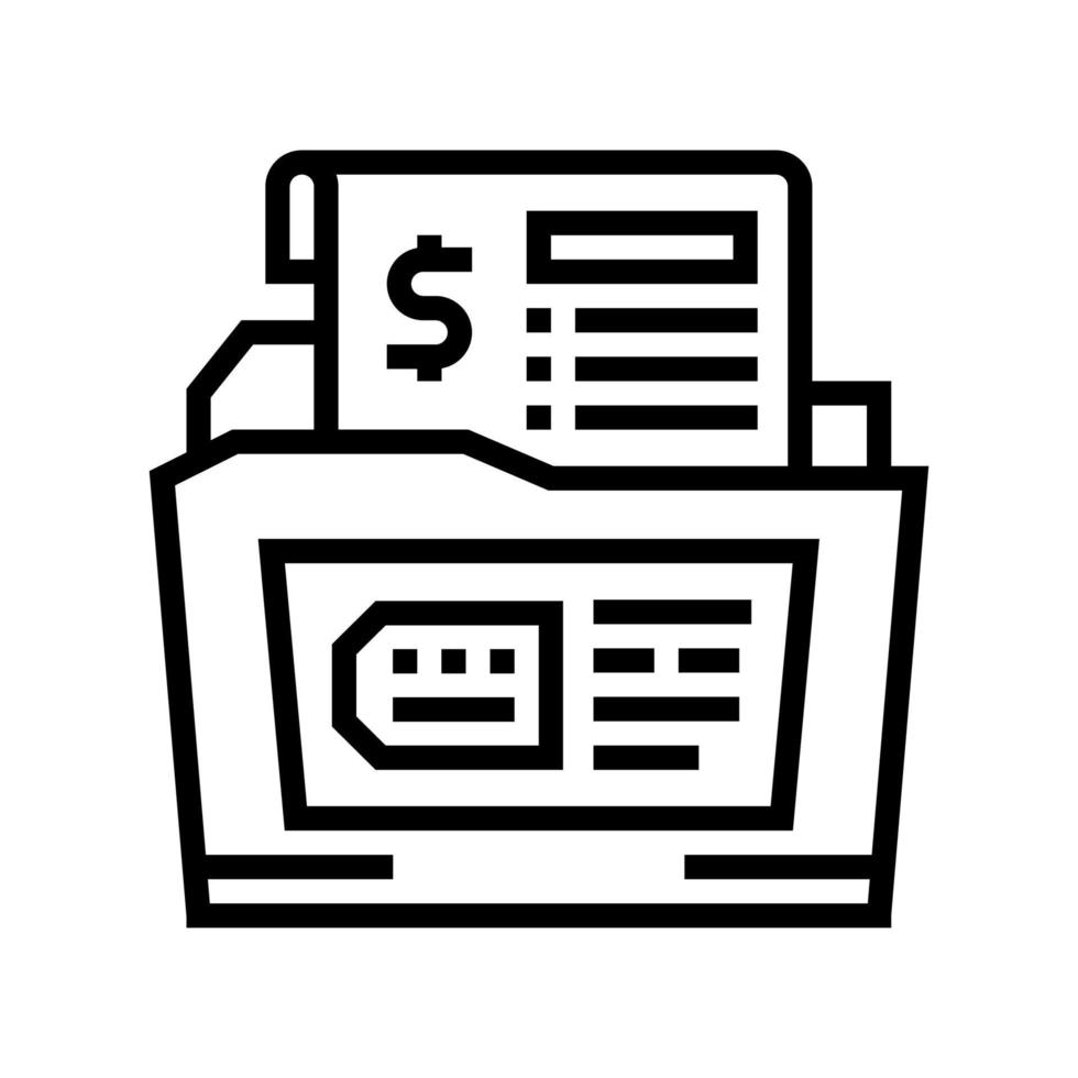 dossier allowance line icon vector illustration