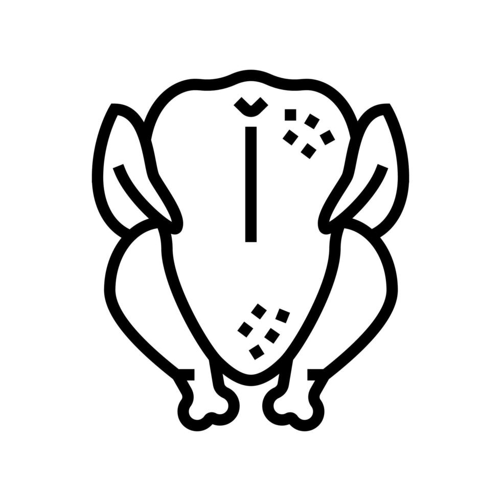 whole broiler chicken line icon vector illustration