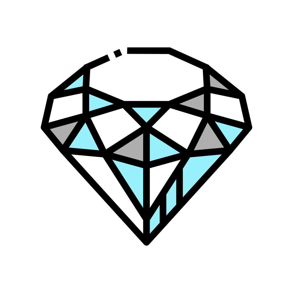 piedra de joyería de diamantes ganada en la ilustración de vector de icono de color de juego de aplicación de teléfono inteligente