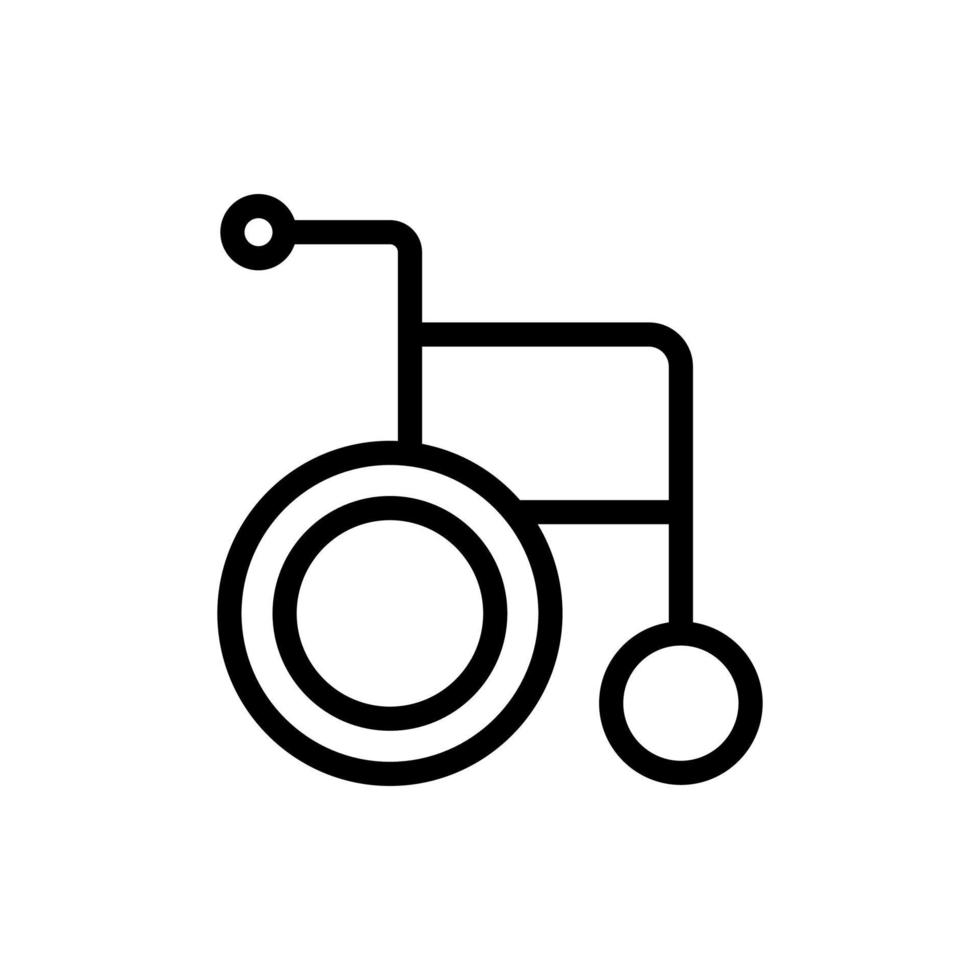 ilustración de contorno de vector de icono de silla de ruedas clásica