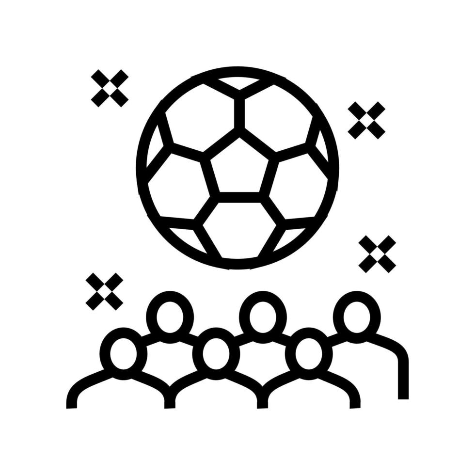 ilustración de vector de icono de línea de fiesta de niños de fútbol