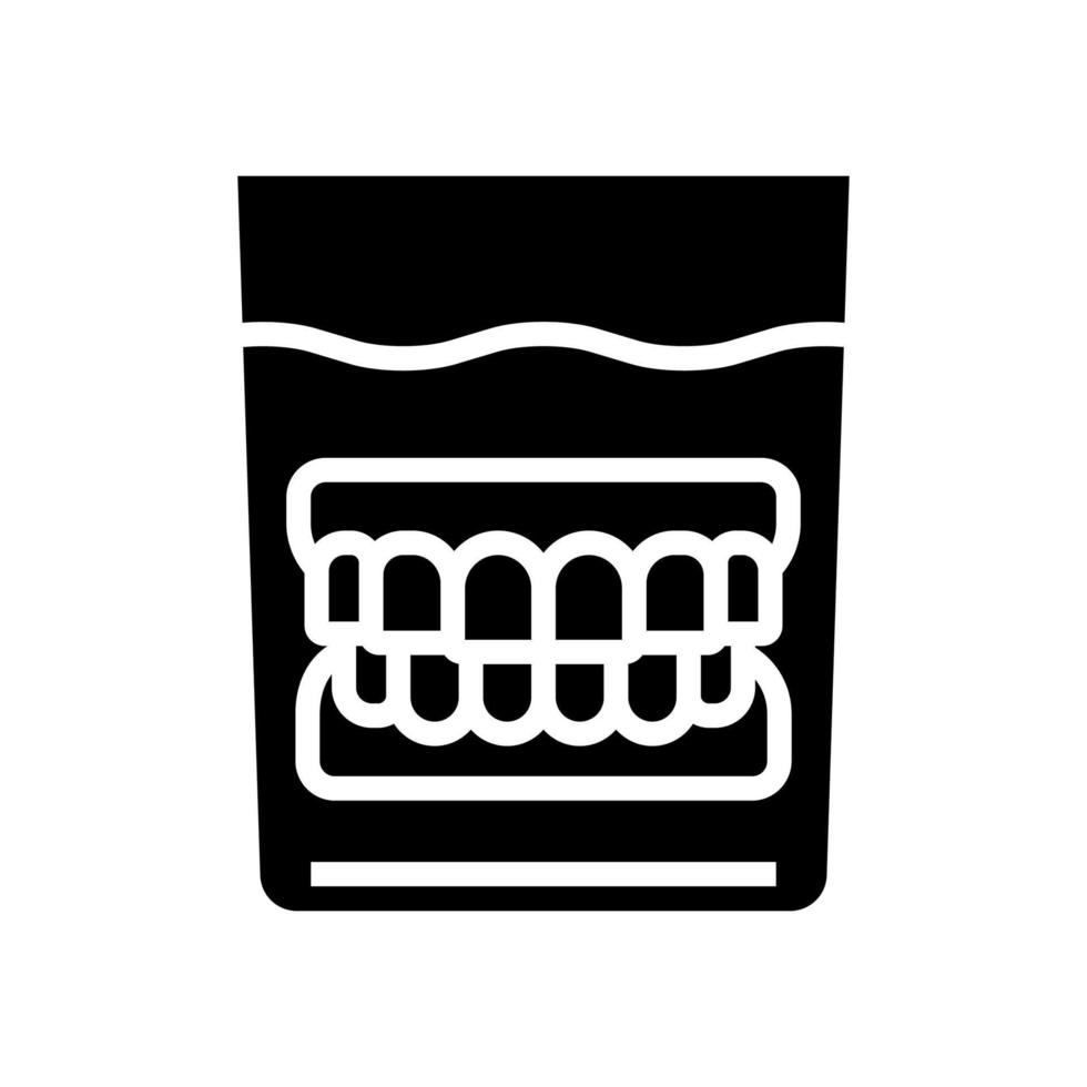 false jaw in glass glyph icon vector illustration