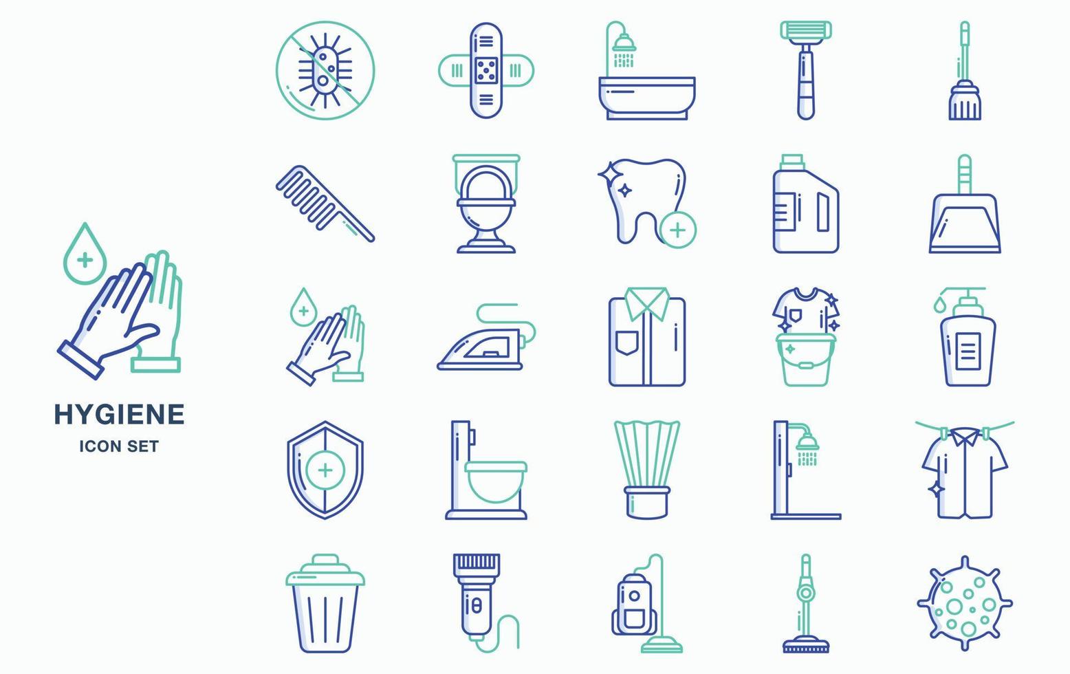 Hygiene and Cleaning Icon Set vector