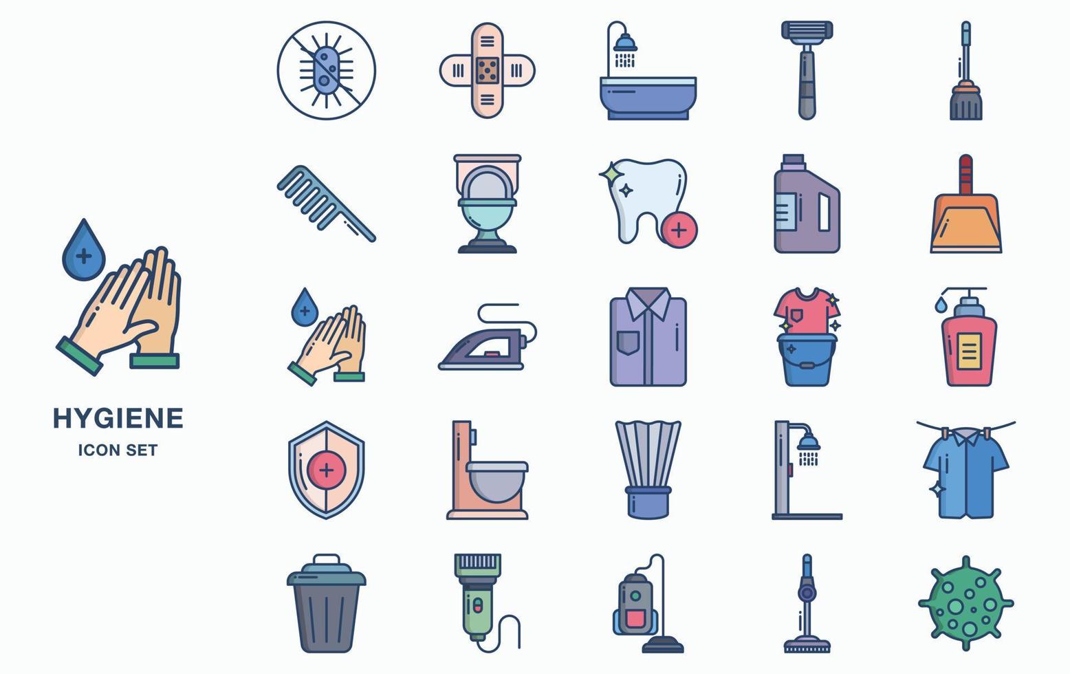 Hygiene and Cleaning Icon Set vector