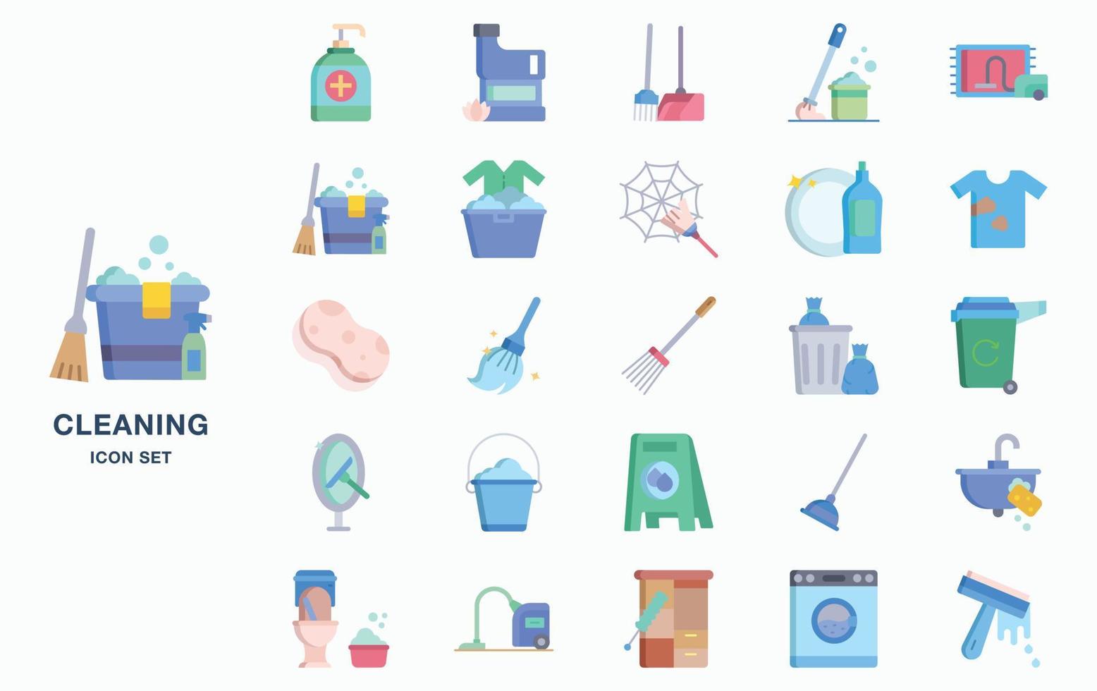 conjunto de iconos de limpieza e higiene del hogar vector
