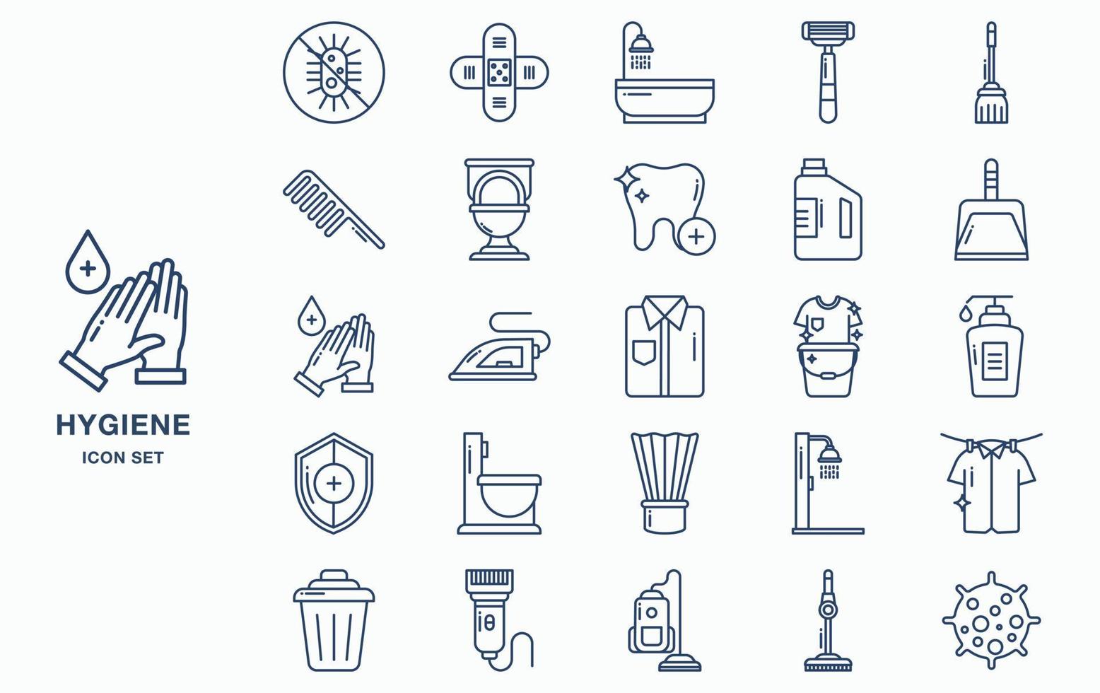 Hygiene and Cleaning Icon Set vector