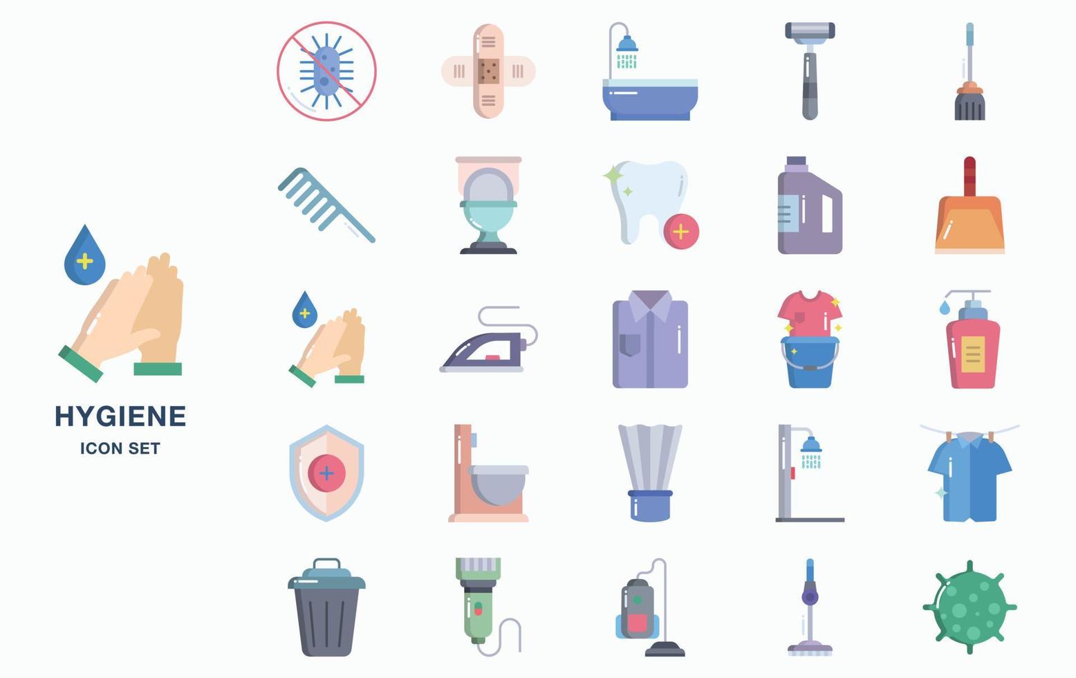 Hygiene and Cleaning Icon Set vector