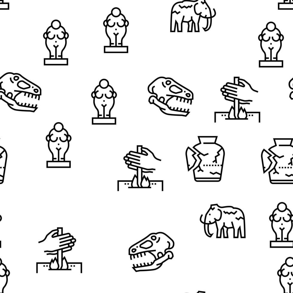 Prehistoric Period Vector Seamless Pattern