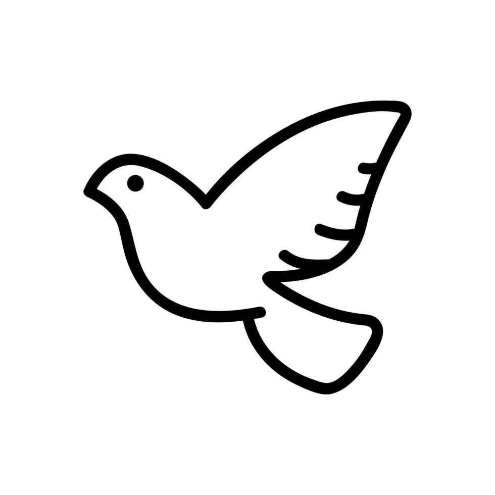 Pigeon bird icon vector. Isolated contour symbol illustration vector
