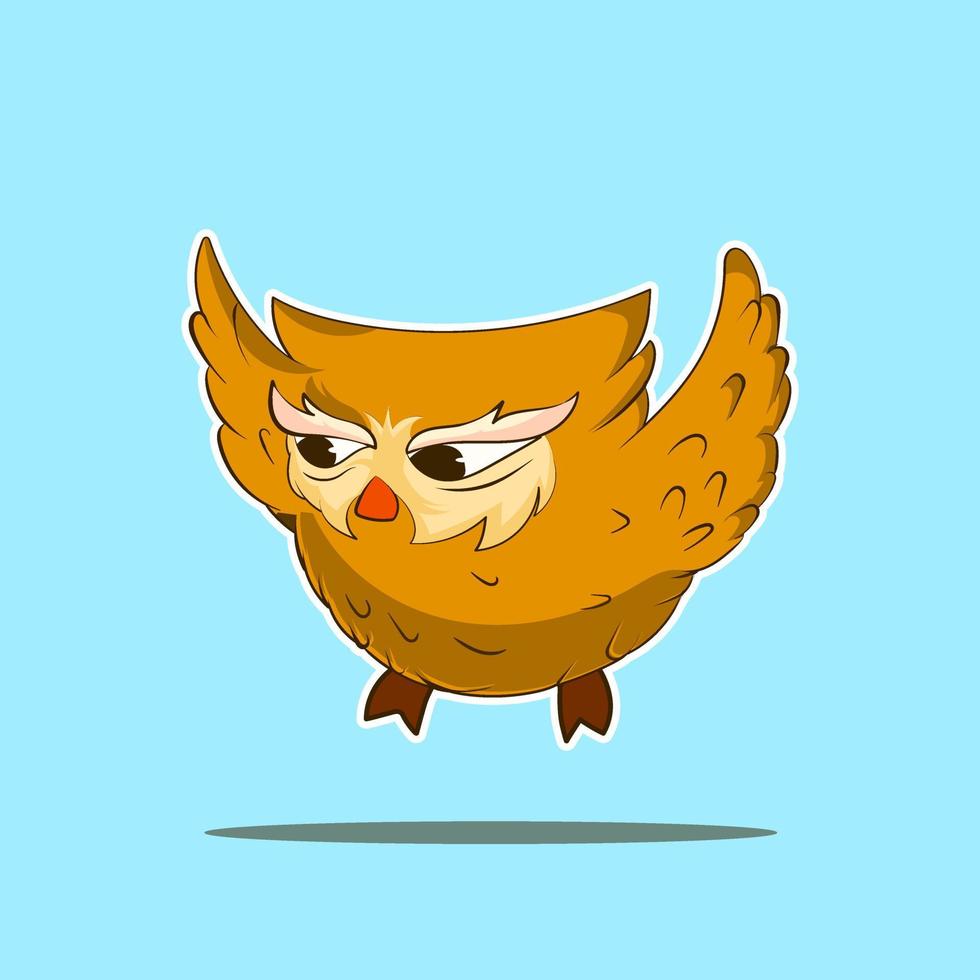 PREMIUM VECTOR l vector cute owl in flight. mascot design logo design