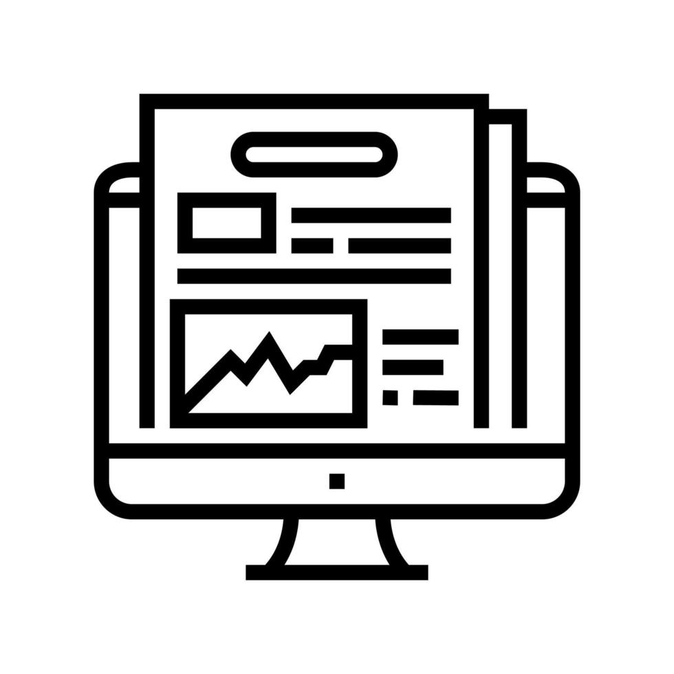 online financial audit line icon vector illustration