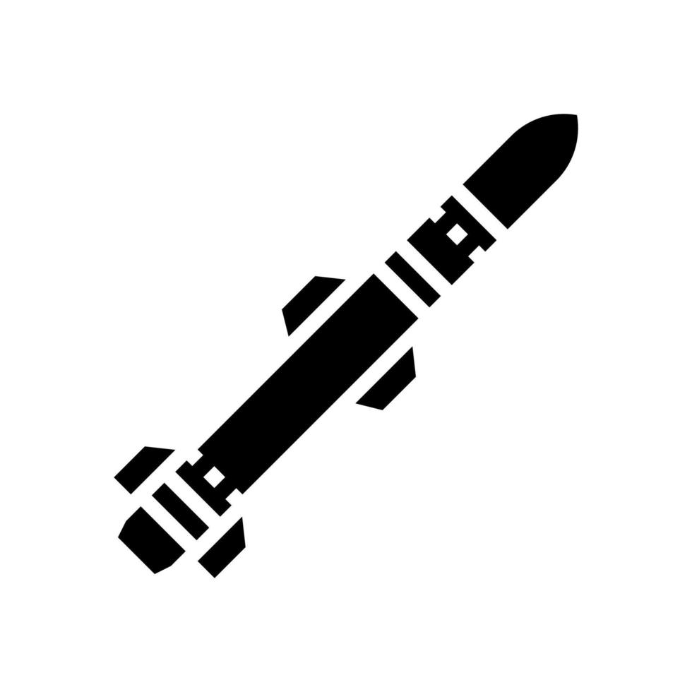 rocket war weapon glyph icon vector illustration