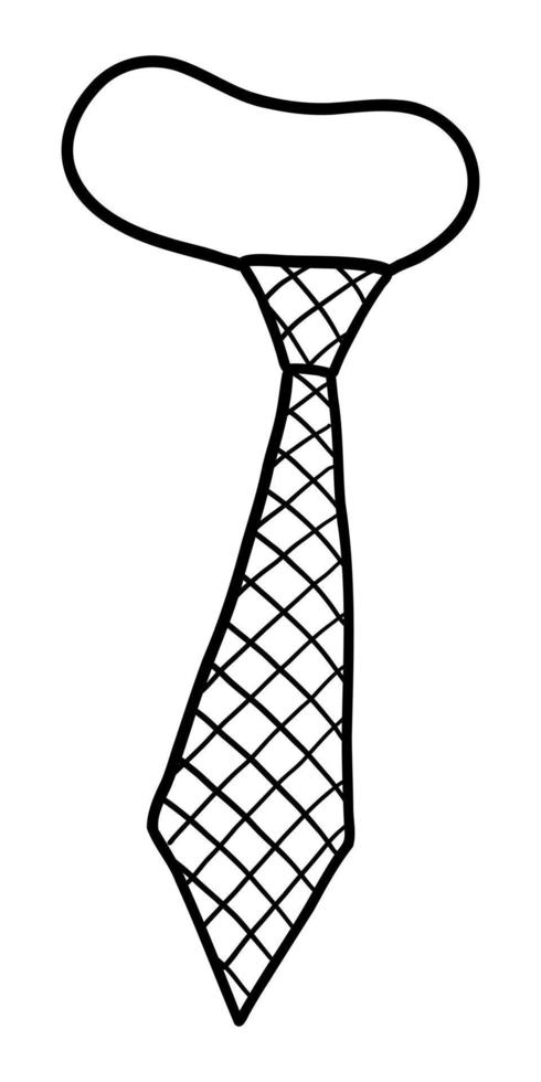 ilustración vectorial de una corbata aislada sobre un fondo blanco. garabato dibujando a mano vector
