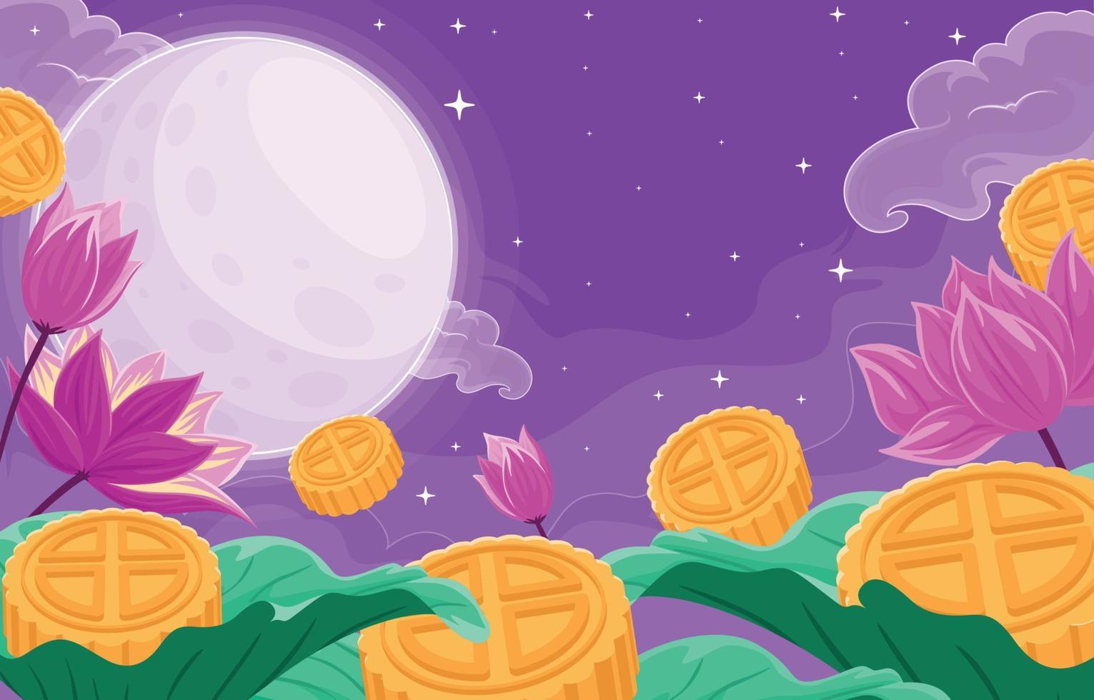 fondo de festival de pastel de luna vector