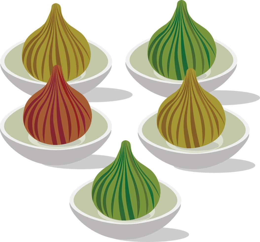 Modak Indian Sweets or Mithai Food Vector