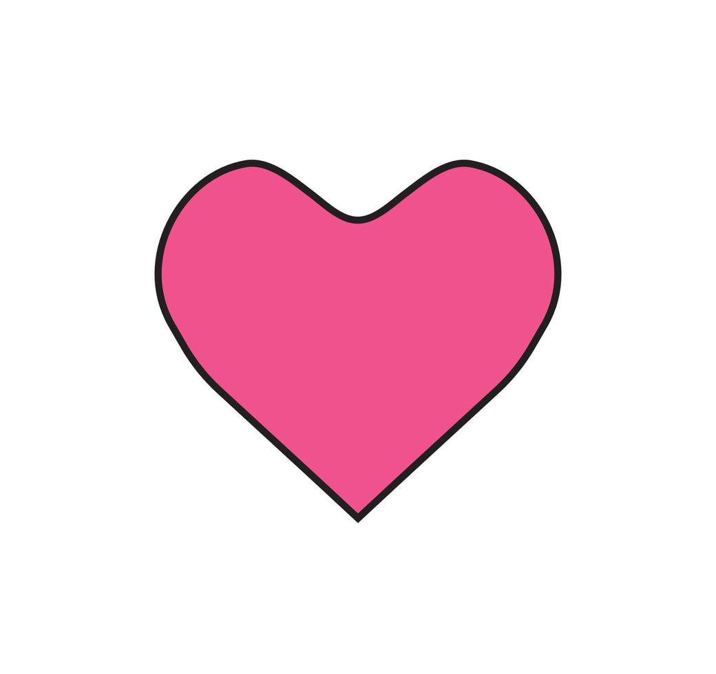 Flat Heart Shape Icon Illustration vector