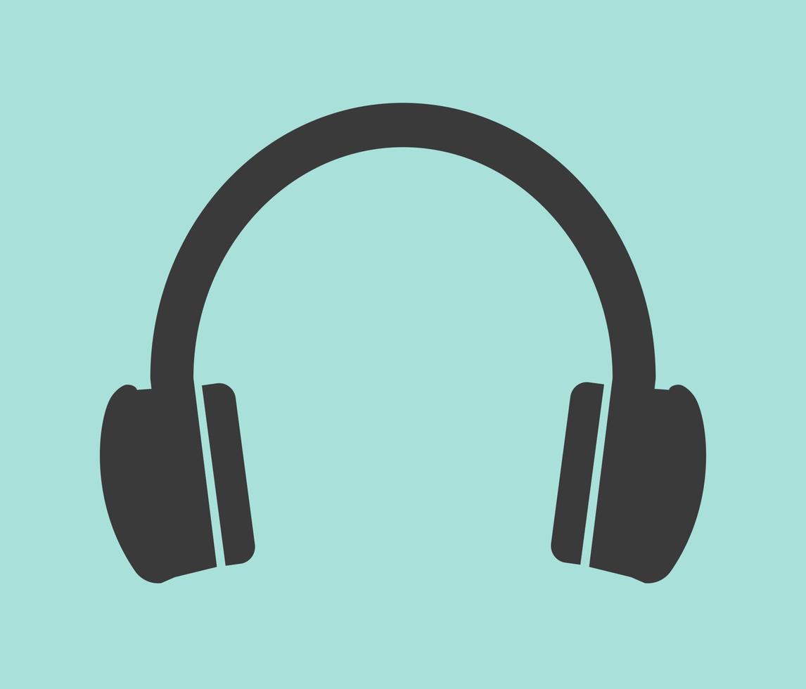 Minimal Headphones Music Device Icon Illustration vector