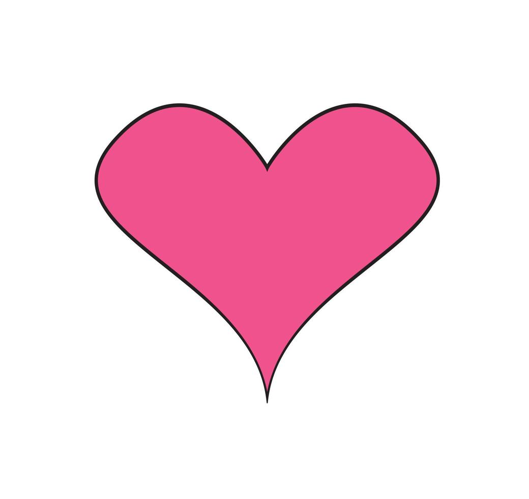 dibujado a mano ilustración de trazo de icono de corazón rosa aislado vector