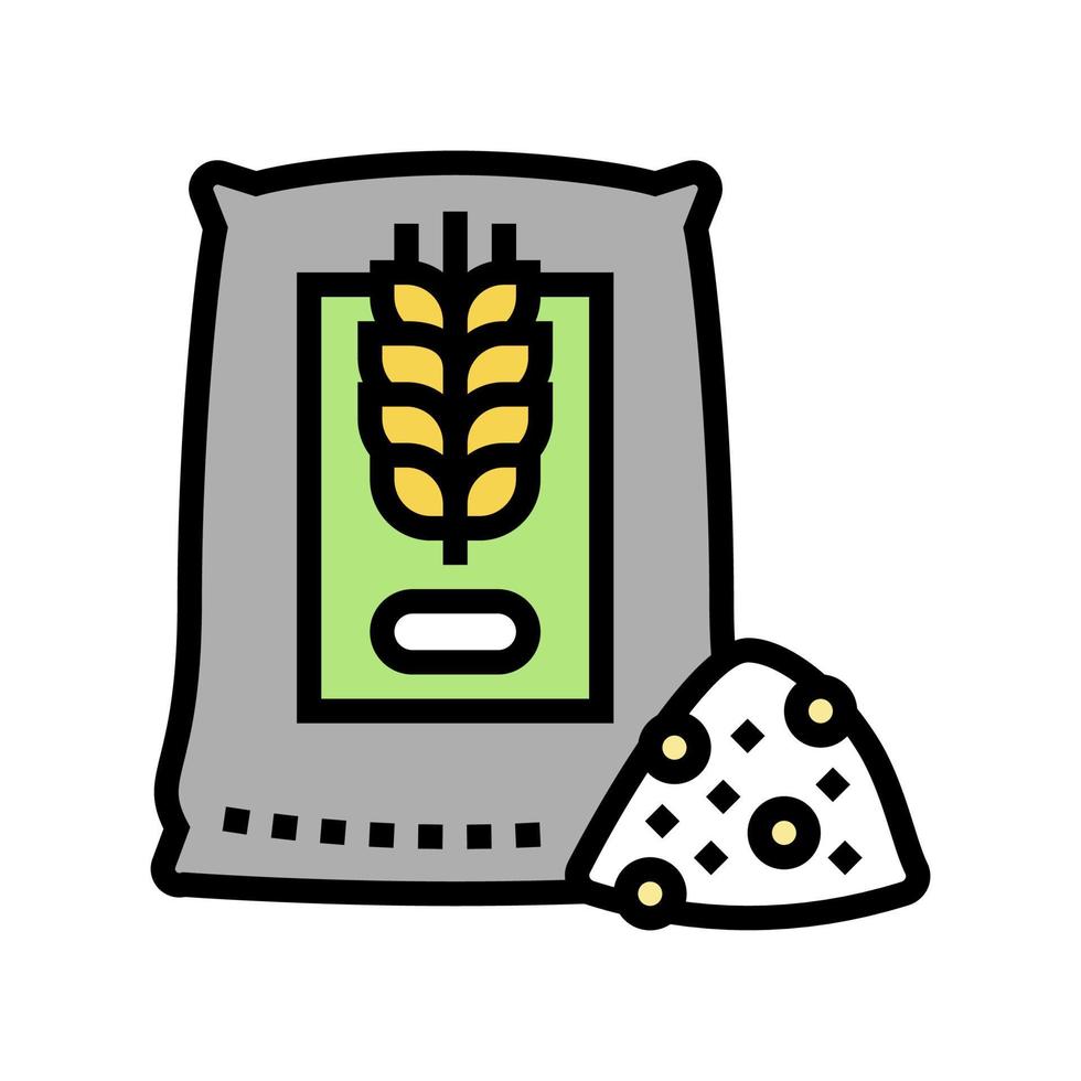 Ilustración de vector de icono de color de embalaje de harina de grano entero