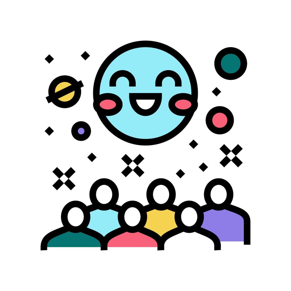 space kids party color icon vector illustration