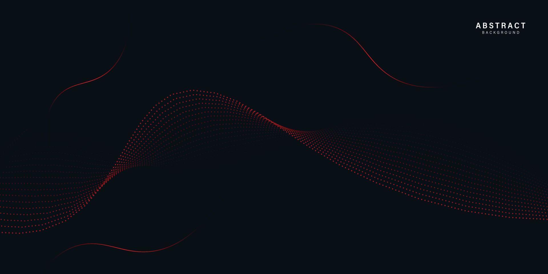 fondo de onda roja, partícula roja que fluye sobre fondo negro, uso abstracto de onda para negocios, corporativo, publicidad, institución, afiche, plantilla, fiesta, festivo, seminario, vector, ilustración vector