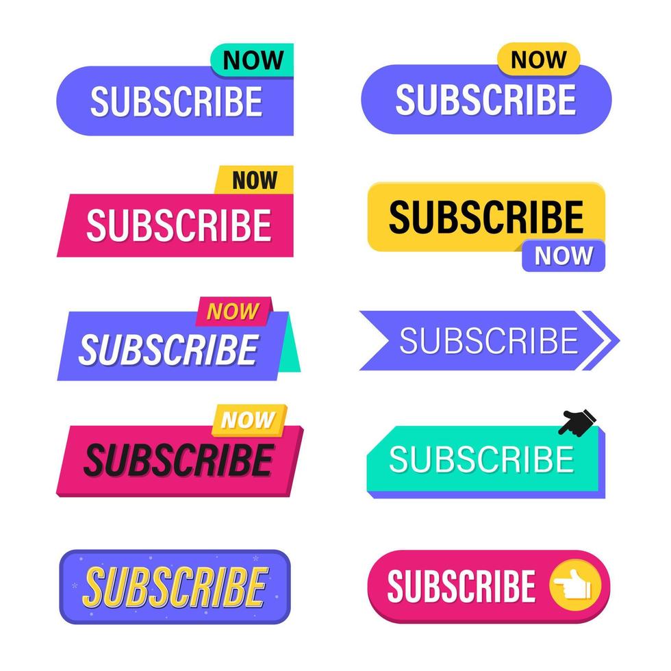 Subscribe buttons. sign flat design element for video streaming website. vector illustration