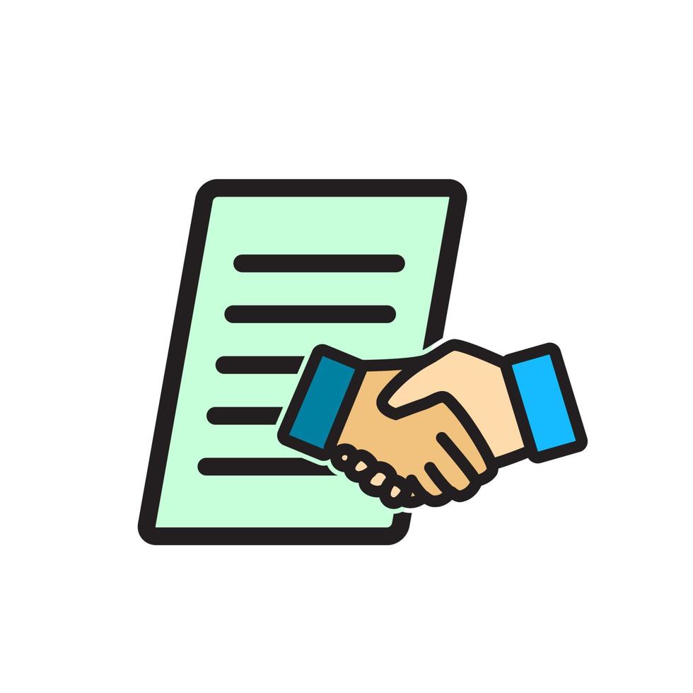 ilustración vectorial del icono del acuerdo de contrato. vector