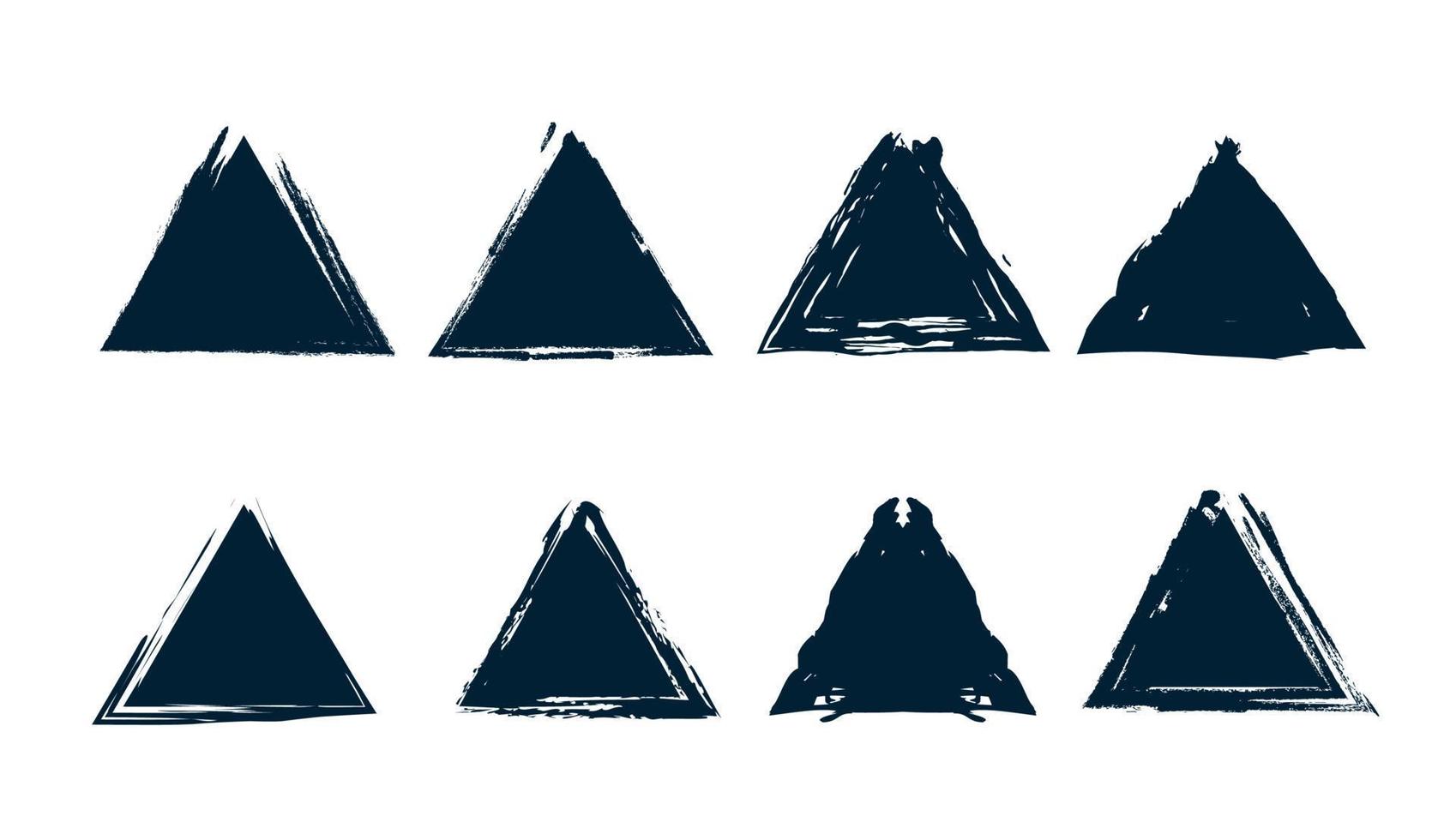 triángulo conjunto abstracto grunge vector plano