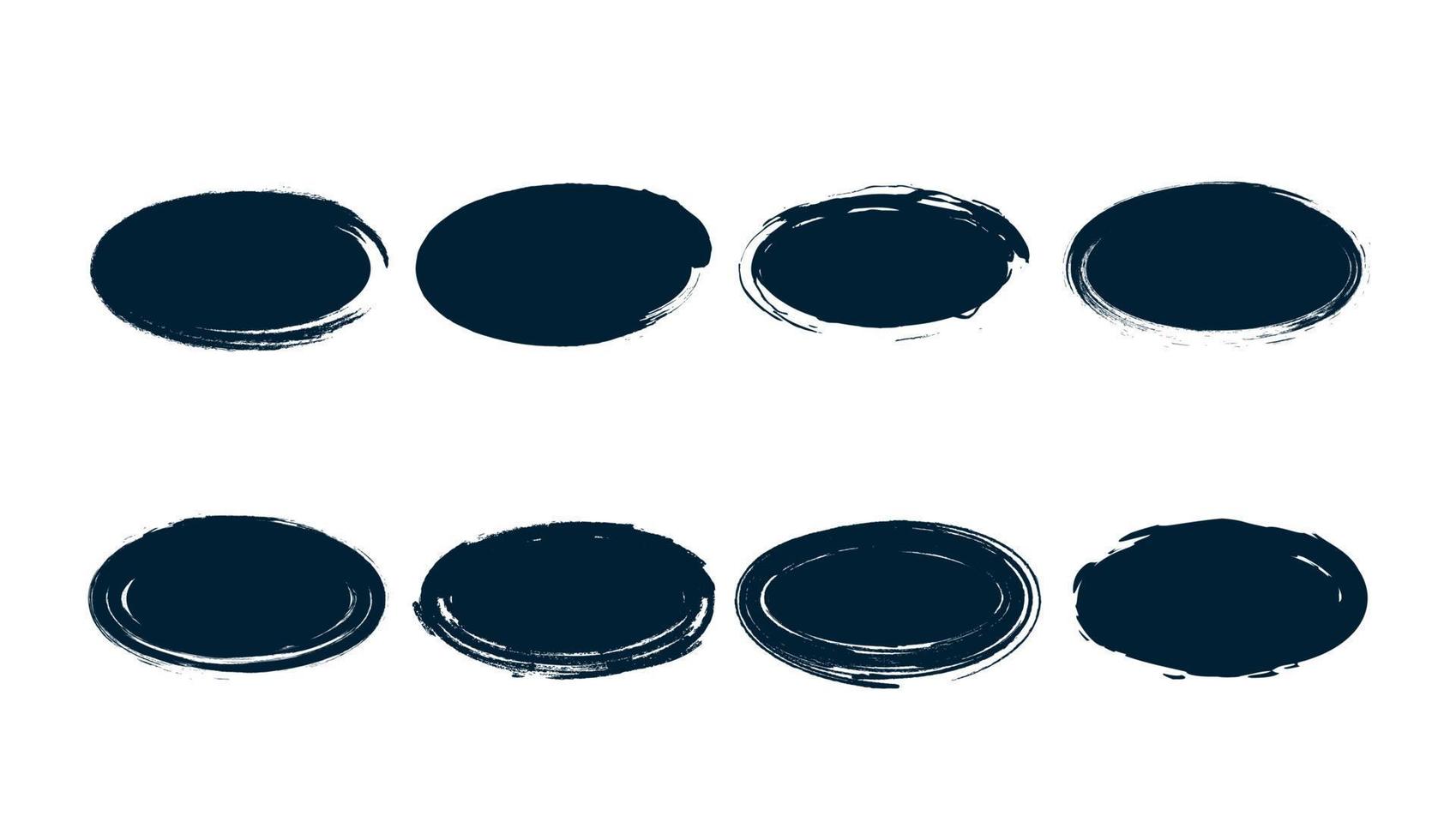 ellipse set abstract grunge flat vector