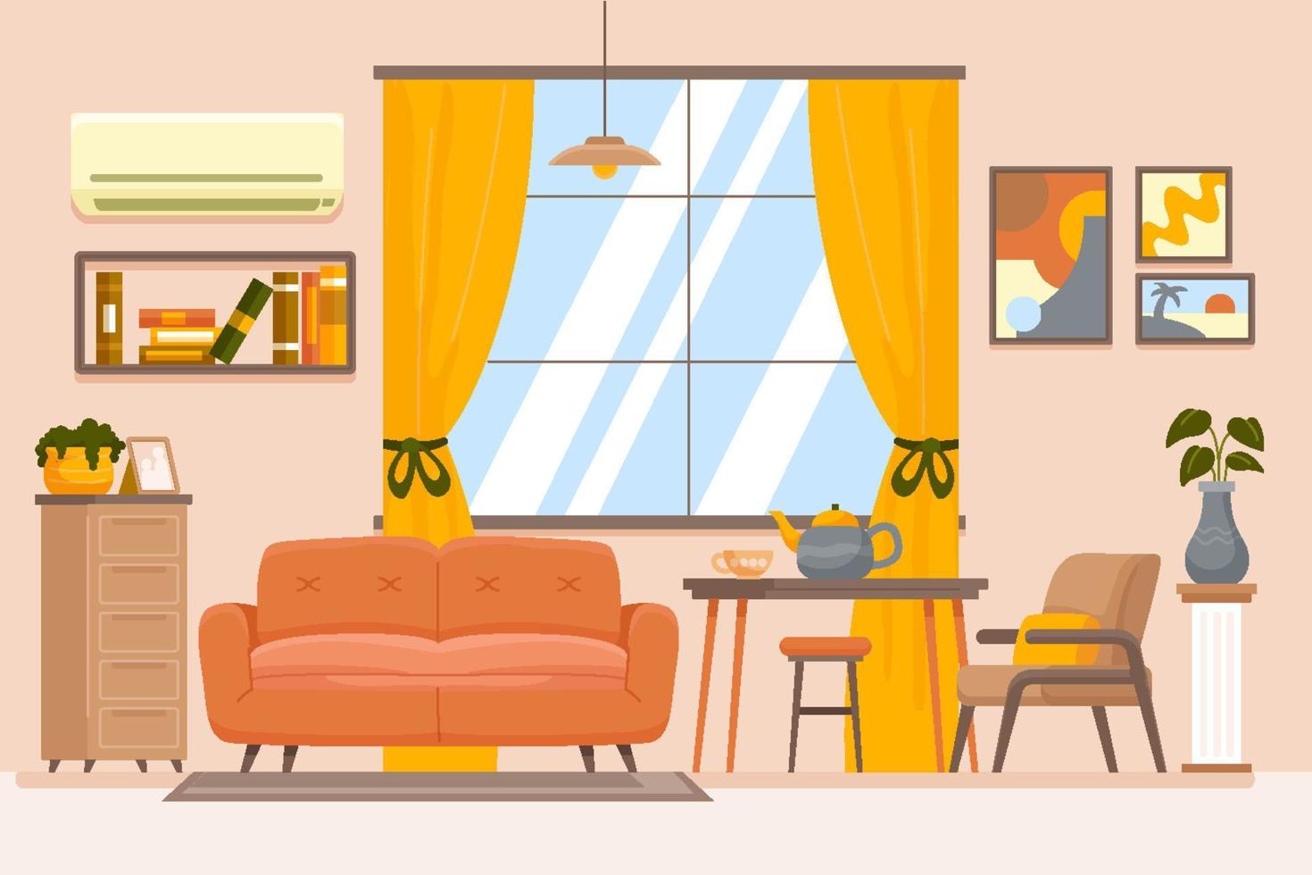 fondo interior retro vector