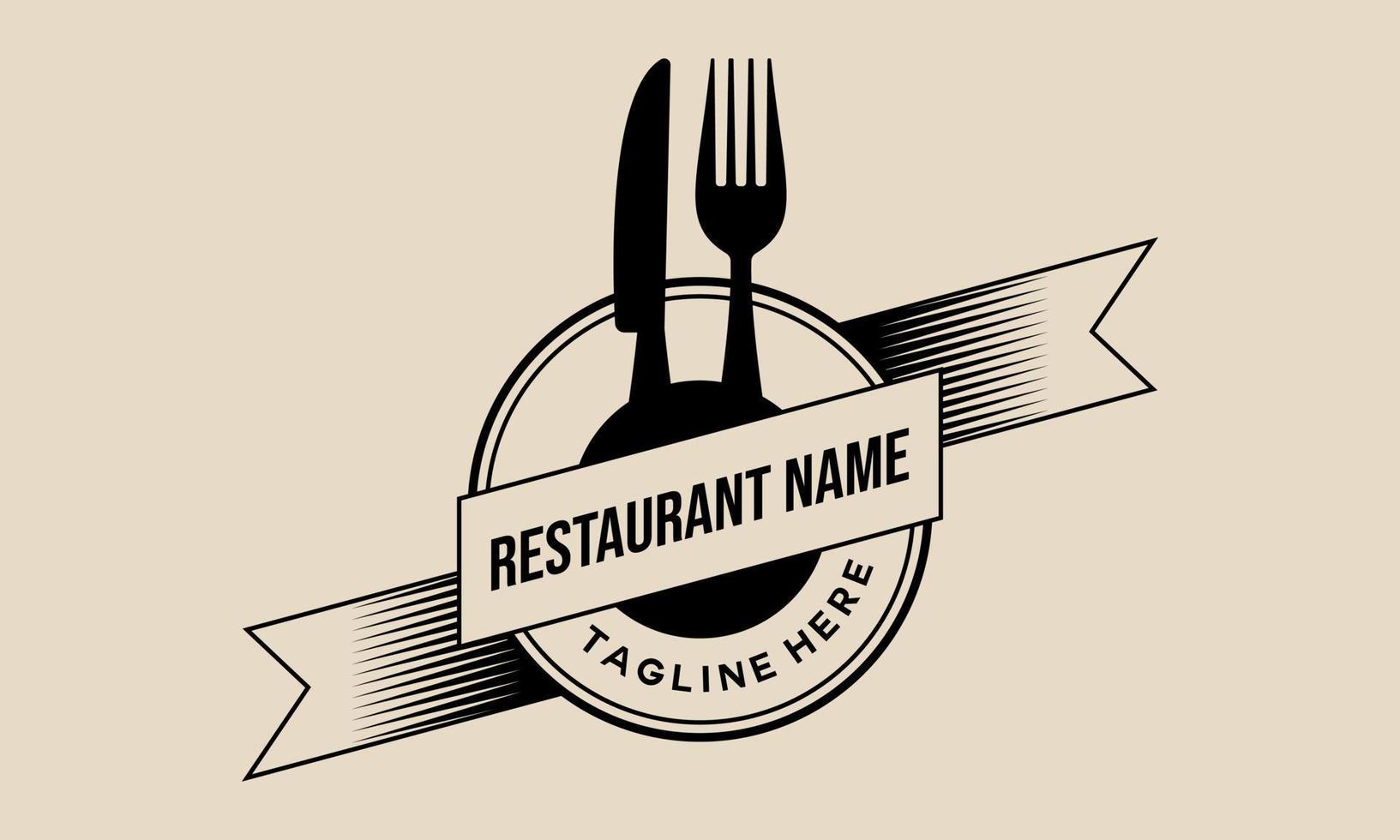 Restaurant logo design template vector