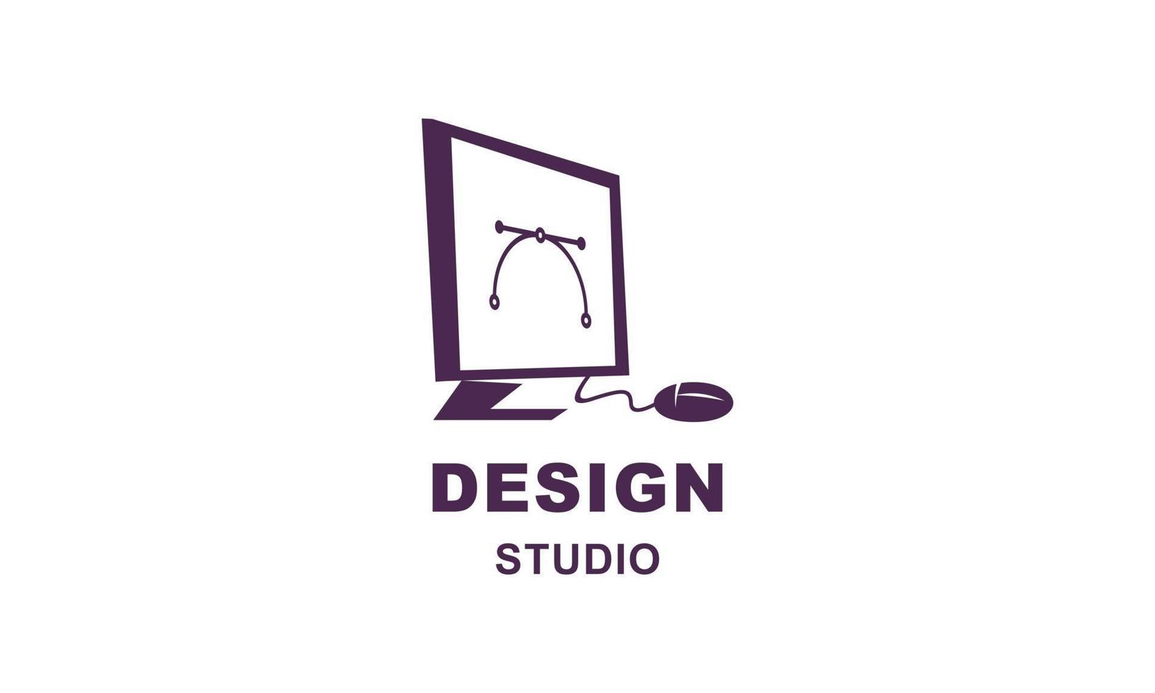 logotipo de la herramienta de estudio de diseño gráfico y diseño web vector