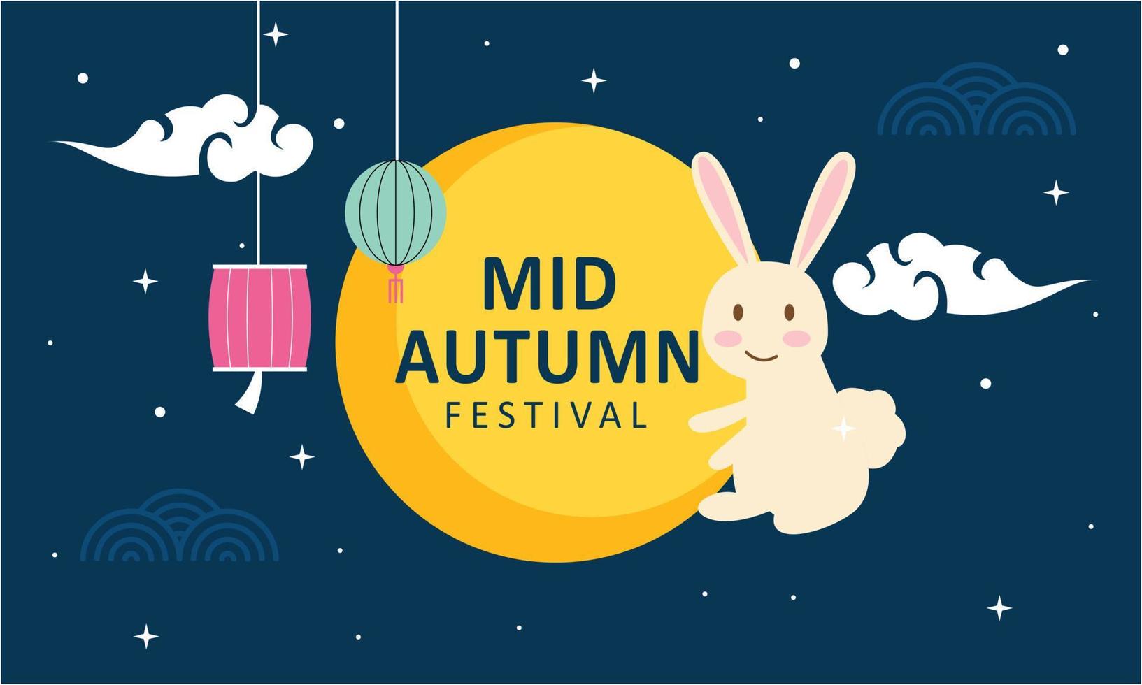 Mid autumn festival celebration illustration vector