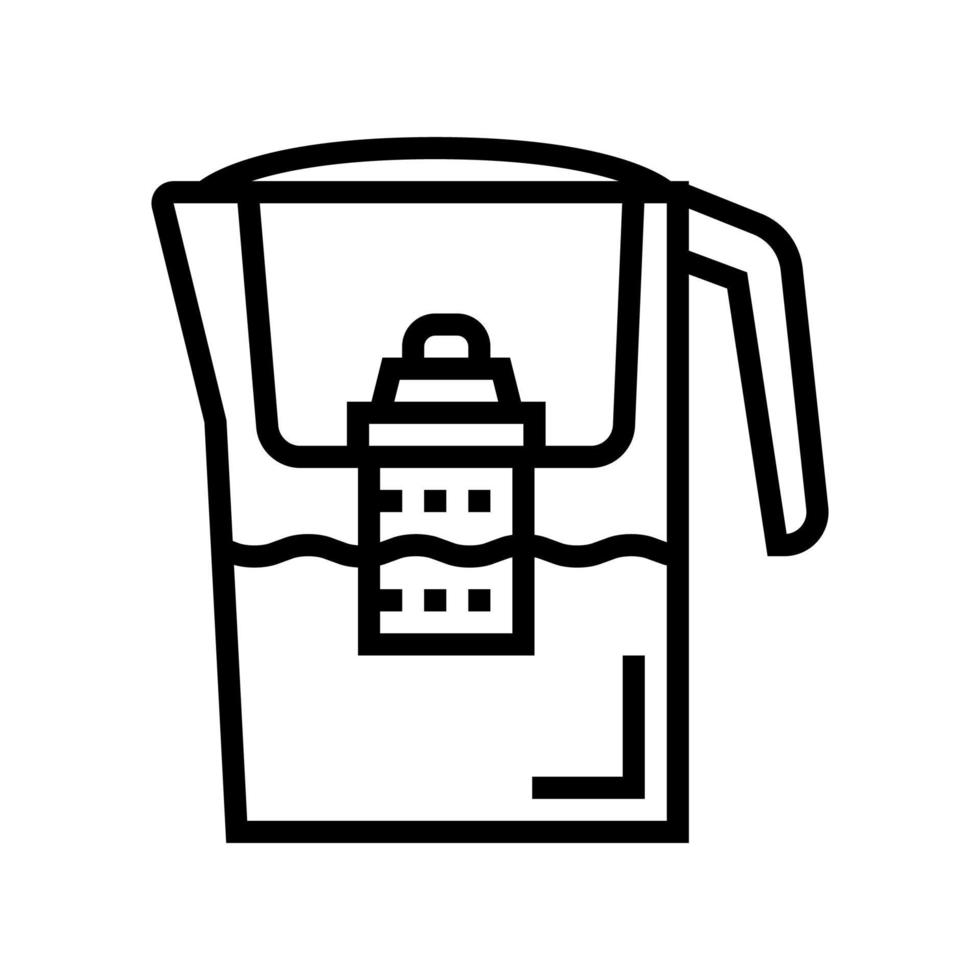 Ilustración de vector de icono de línea de agua de filtro doméstico