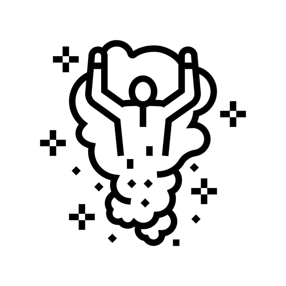 illusionist performing magic line icon vector illustration