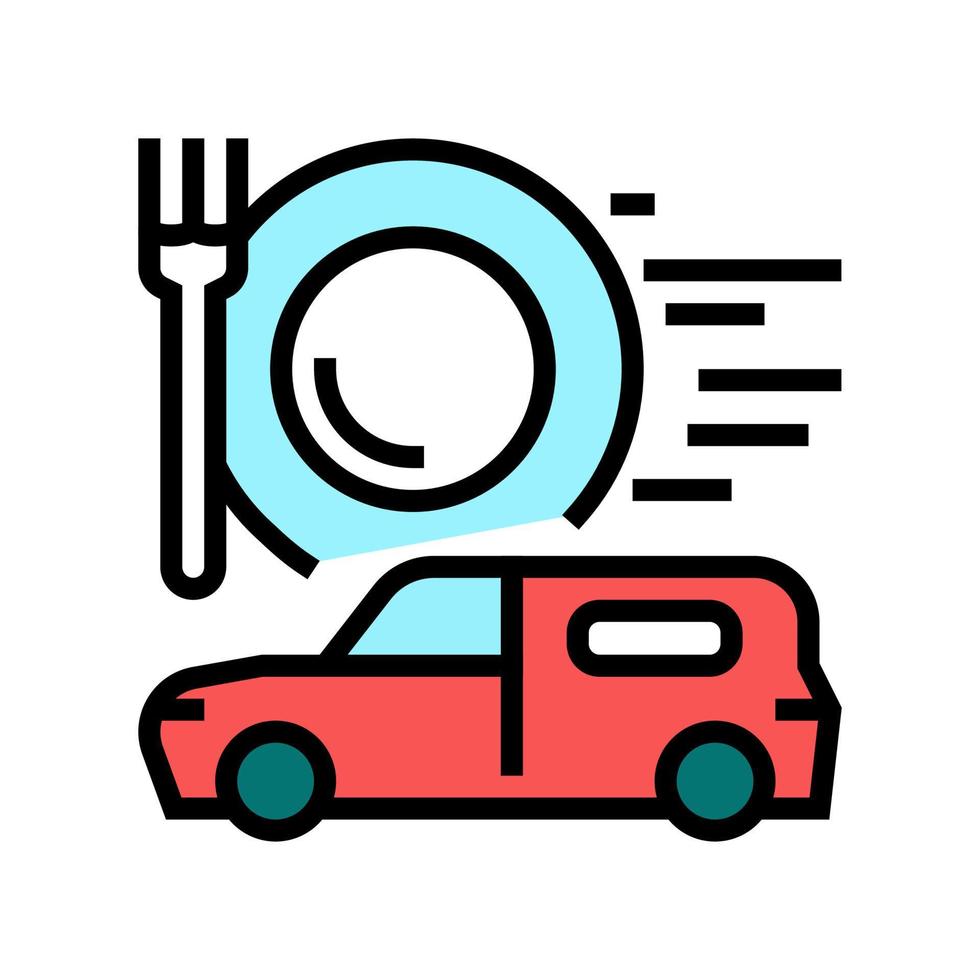 food delivery color icon vector illustration