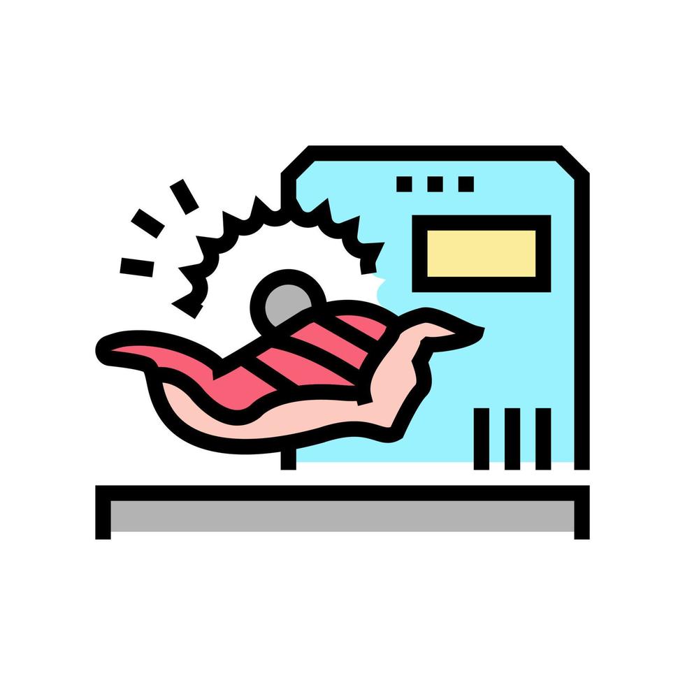cut animal carcass factory equipment color icon vector illustration