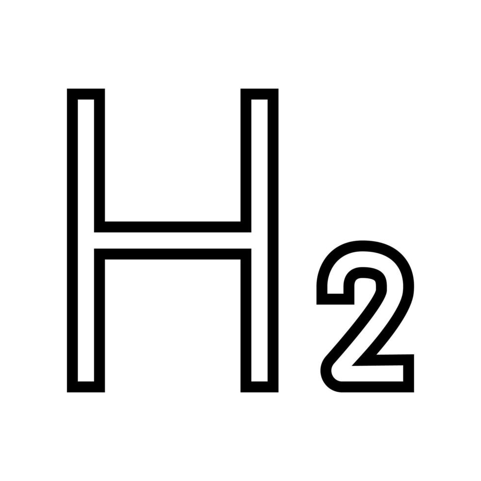 chemical element hydrogen line icon vector illustration