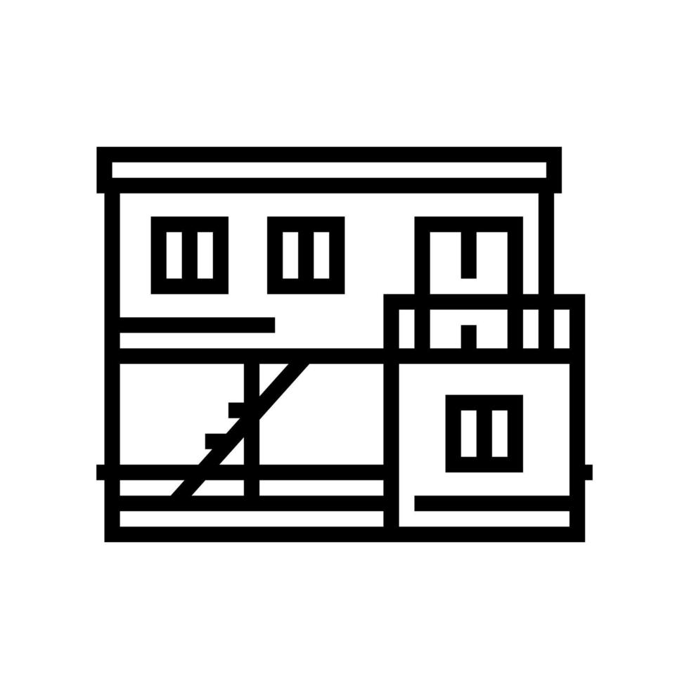 container home line icon vector illustration