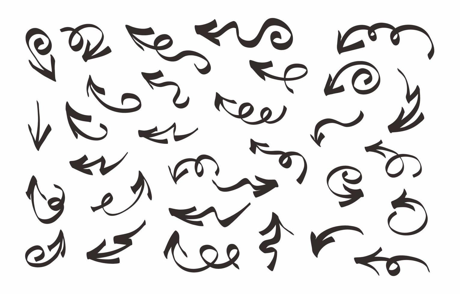 Arrow Hand Drawn Doodle Icon Element Collection vector