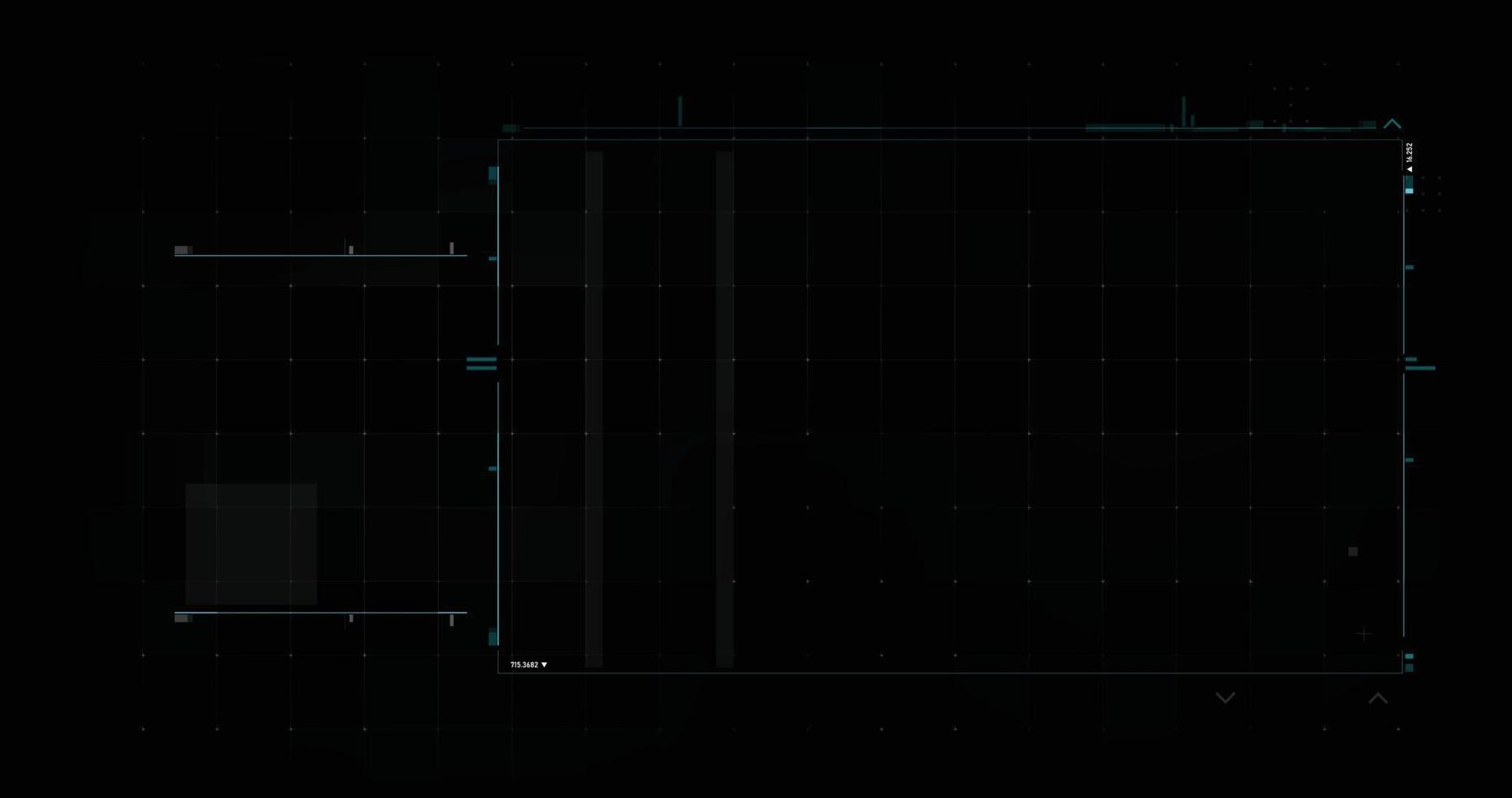 Abstract background for Futuristic video overlay user interface design element text box scale and bar, cyber and technology concept against dark background widescreen ratio vector illustration