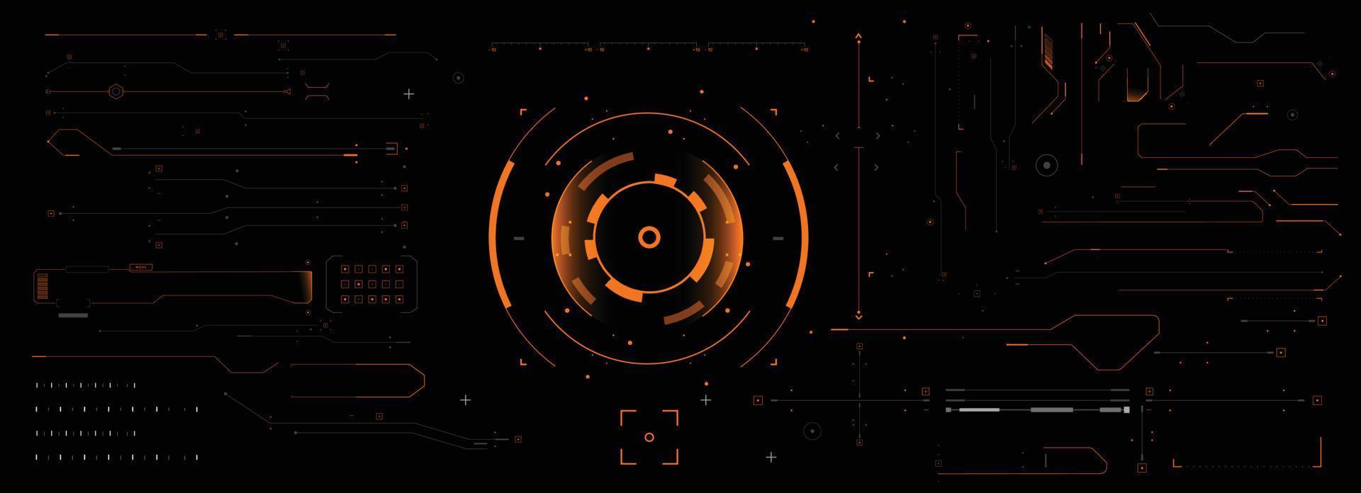 Target HUD for the game screen, Futuristic design elements. HUD focus elements vector