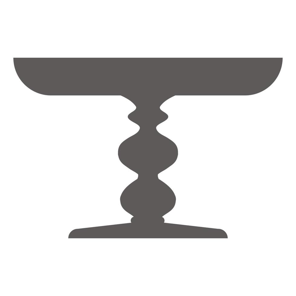 Cake stand in flat icon style. Empty tray for fruit and desserts. Vector silhouette