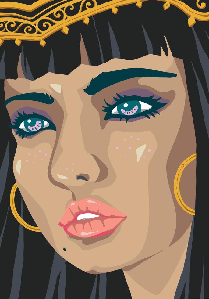 la belleza de la ilustración de cleopatra vector