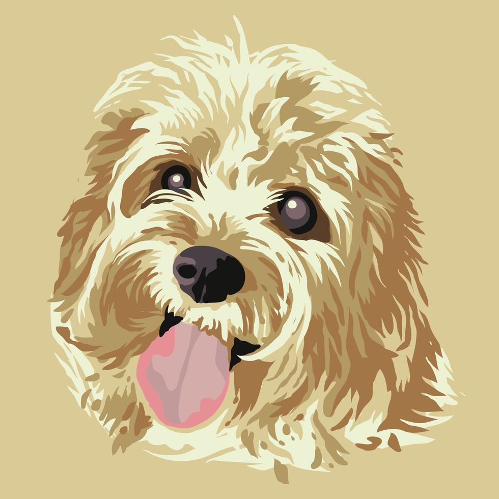 Labrador puppy cute dog pet face illustration vector