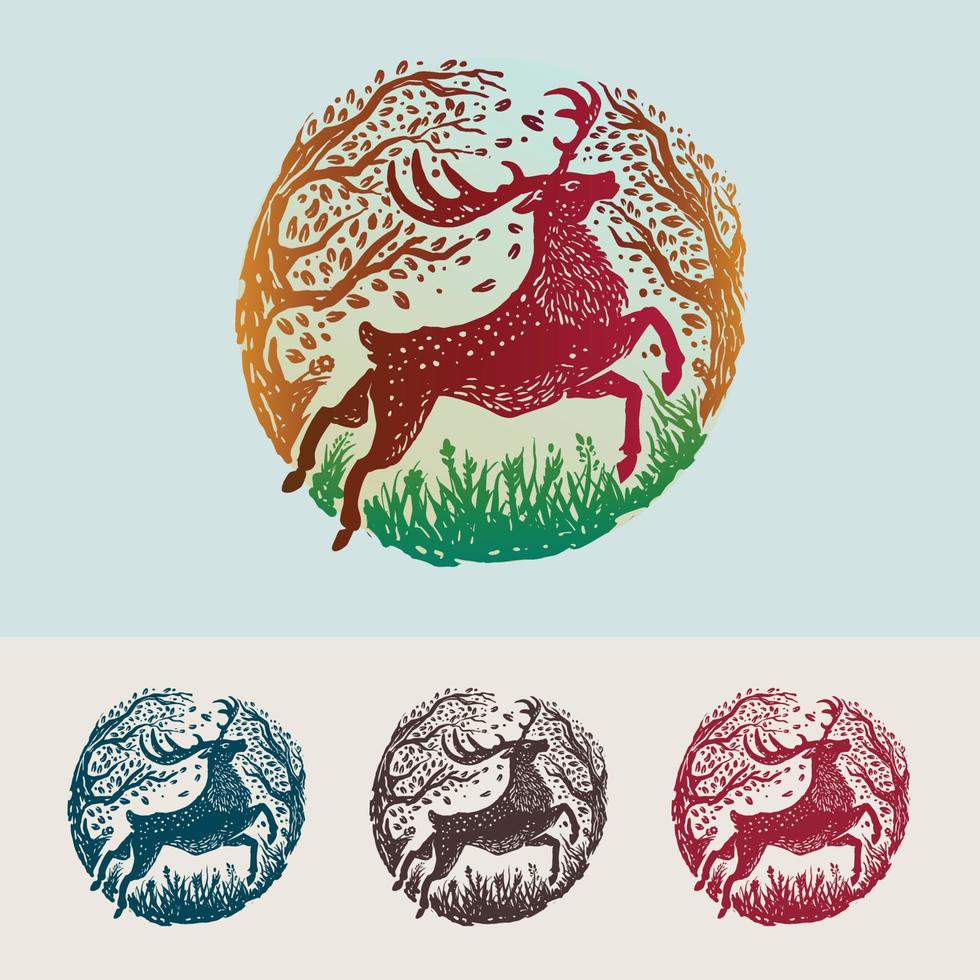 The majestic deer logo concept vector