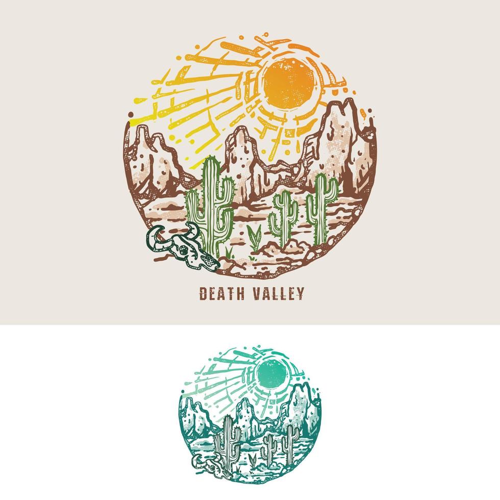 The death valley vintage style illustration vector