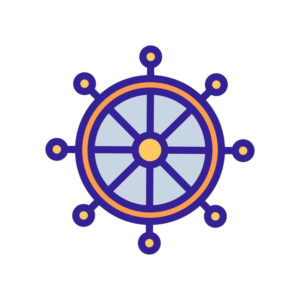 dharma wheel icon vector outline illustration
